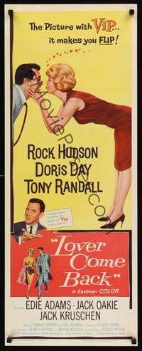 9b315 LOVER COME BACK   insert '62 Rock Hudson, Doris Day, Tony Randall, Edie Adams