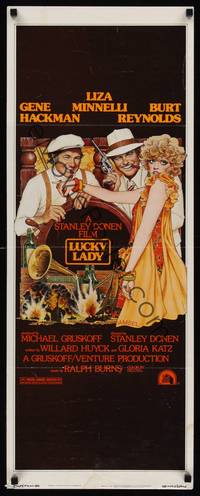9b316 LUCKY LADY   insert '75 Richard Amsel art of Gene Hackman, Liza Minnelli, Burt Reynolds!