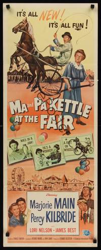9b318 MA & PA KETTLE AT THE FAIR  insert '52 Marjorie Main & Percy Kilbride harness racing!