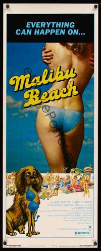 9b328 MALIBU BEACH  insert '78 great image of sexy topless girl in bikini on famed California beach