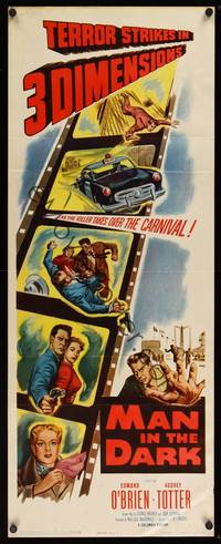 9b330 MAN IN THE DARK   insert '53 really cool 3-D art of action scenes!