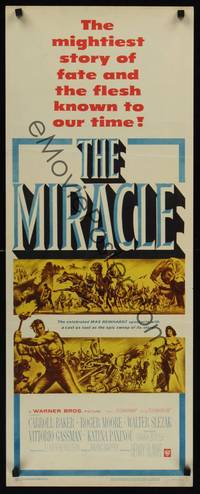 9b343 MIRACLE   insert '59 directed by Irving Rapper, Roger Moore & sexy Carroll Baker!