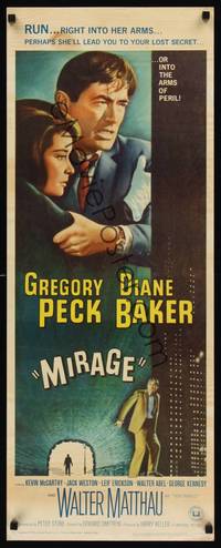 9b344 MIRAGE   insert '65 is the key to Gregory Peck's secret in his mind, or in Diane Baker's arms?