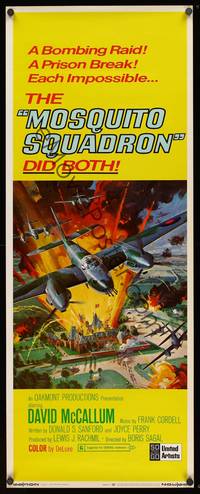 9b355 MOSQUITO SQUADRON  insert '69 David McCallum, cool Bob McCall WWII bomber art!