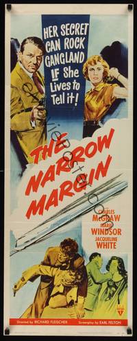 9b368 NARROW MARGIN   insert '51 Richard Fleischer classic film noir, Charles McGraw, Marie Windsor