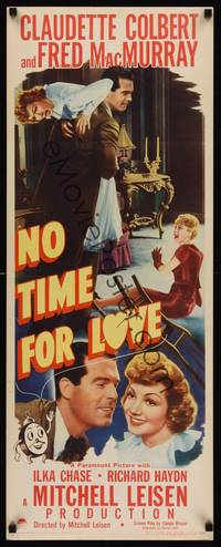 9b374 NO TIME FOR LOVE  insert '43 different image of Fred MacMurray carrying Claudette Colbert!