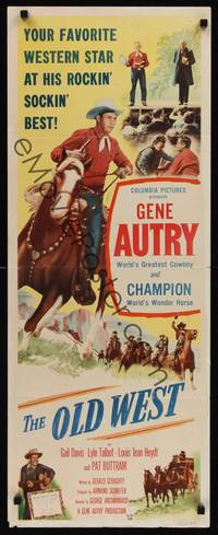 9b386 OLD WEST  insert '52 Gene Autry rides Champion, busts broncs & knocks out bullies!