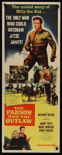 9b396 PARSON & THE OUTLAW  insert '57 Anthony Dexter stars in the untold story of Billy the Kid!