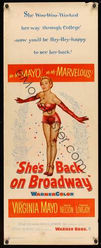9b471 SHE'S BACK ON BROADWAY  insert '53 full-length sexy Virginia Mayo in skimpy outfit!