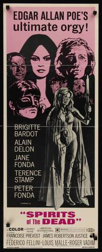 9b492 SPIRITS OF THE DEAD insert '69 Federico Fellini, artwork of sexy Jane Fonda!