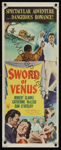 9b519 SWORD OF VENUS  insert '53 Robert Clarke as the Son of Monte Cristo, getting revenge!