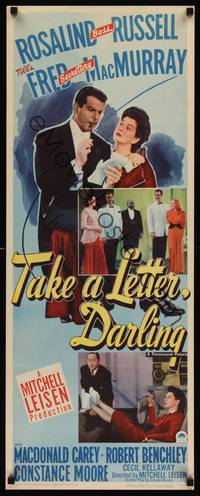 9b522 TAKE A LETTER DARLING  insert '42 Rosalind Russell is secretary Fred MacMurray's boss!