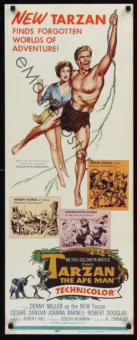 9b530 TARZAN THE APE MAN   insert '59 Edgar Rice Burroughs, Denny Miller & sexy Joanna Barnes!