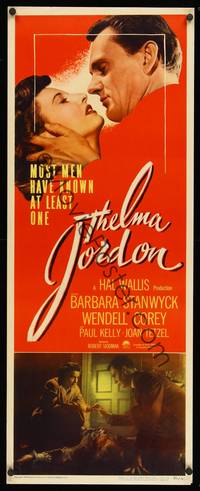 9b540 THELMA JORDON  insert '50 most men have known at least one woman like Barbara Stanwyck!