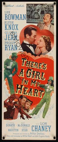 9b541 THERE'S A GIRL IN MY HEART  insert '49 pretty Elyse Knox, Gloria Jean & Peggy Ryan!