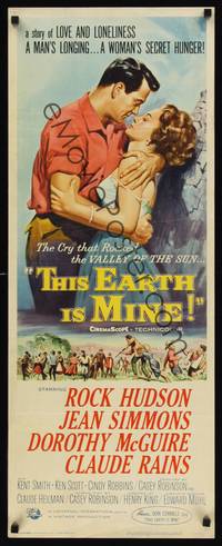 9b545 THIS EARTH IS MINE  insert '59 Rock Hudson, Jean Simmons, Dorothy McGuire, Claude Rains