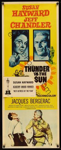 9b552 THUNDER IN THE SUN  insert '59 Susan Hayward, Jeff Chandler, Jacques Bergerac!
