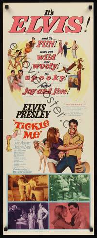 9b553 TICKLE ME  insert '65 great c/u image of Elvis Presley full-length sexy Julie Adams!