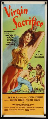9b575 VIRGIN SACRIFICE  insert '59 classic sexiest artwork image of half-dressed female!