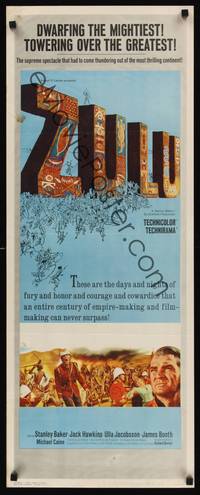 9b617 ZULU  insert '64 Stanley Baker & Michael Caine classic, dwarfing the mightiest!