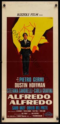 9b624 ALFREDO ALFREDO  Italian locandina '73 wacky Ciriello art of Dustin Hoffman!