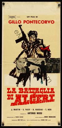 9b633 BATTLE OF ALGIERS  Italian locandina '65 Gillo Pontecorvo's La Battaglia di Algeri!