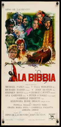 9b635 BIBLE  Italian locandina '67 La Bibbia, Cesslon art of John Huston, Stephen Boyd, Ava Gardner