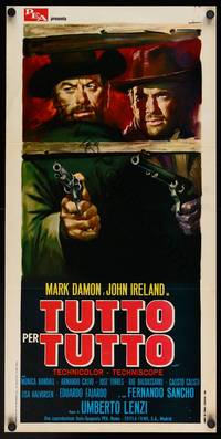 9b662 COPPERFACE  Italian locandina '68 Umberto Lenzi's Tutto per tutto, art of John Ireland!
