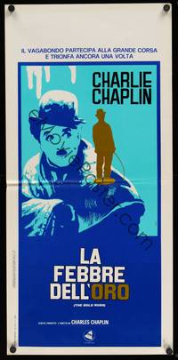 9b704 GOLD RUSH  Italian locandina R70s Charlie Chaplin classic, great image!