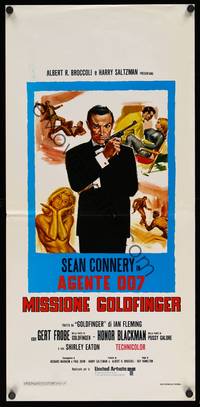 9b707 GOLDFINGER  Italian locandina R70s cool art of Sean Connery as James Bond 007!