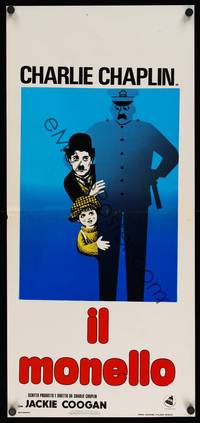 9b738 KID   Italian locandina R60s wacky art of Charlie Chaplin & Jackie Coogan!