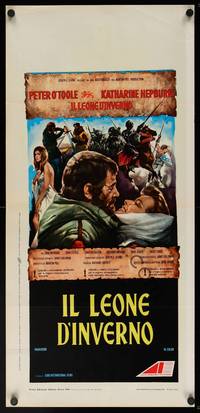 9b751 LION IN WINTER  Italian locandina '69 Katharine Hepburn, Peter O'Toole as Henry II!