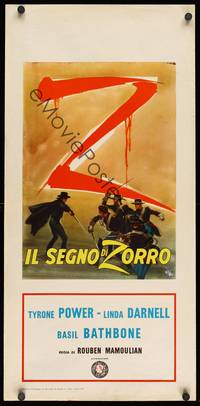 9b764 MARK OF ZORRO   Italian locandina R60 Ciriello artwork of masked hero Tyrone Power!
