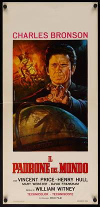 9b765 MASTER OF THE WORLD  Italian locandina R63 Jules Verne, Piovano artwork of Charles Bronson!