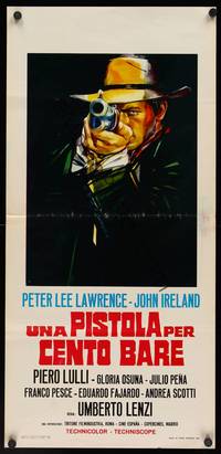9b789 PISTOL FOR A HUNDRED COFFINS  Italian locandina '68 Umberto Lenzi, art of Peter Lee Lawrence!