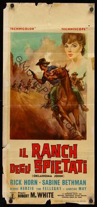 9b796 RANCH OF THE RUTHLESS  Italian locandina '65 Mos artwork of cowboys in chase!