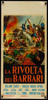 9b804 REVOLT OF THE BARBARIANS  Italian locandina '64 La Rivolta Dei Barbari, Stefano art!