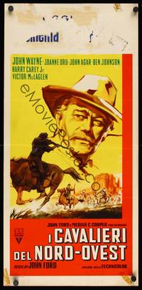 9b820 SHE WORE A YELLOW RIBBON  Italian locandina '49 wonderful art of John Wayne, John Ford!