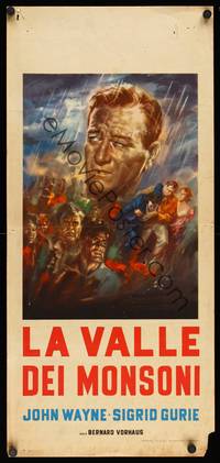 9b845 THREE FACES WEST  Italian locandina R63 art of John Wayne, Sigrid Gurie & Charles Coburn!