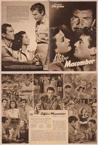 9c199 MACOMBER AFFAIR German program '50 Gregory Peck, Joan Bennett, Hemingway, different images!