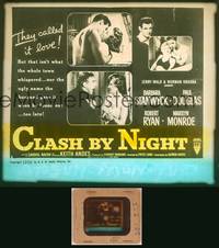 9c010 CLASH BY NIGHT style A glass slide '52 Fritz Lang, Stanwyck, Douglas, Ryan, Marilyn shown!