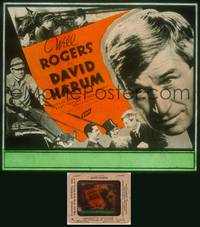 9c014 DAVID HARUM glass slide '34 Will Rogers, James Cruze, cool horse racing images!