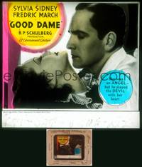 9c022 GOOD DAME glass slide '34 best romantic close up of Sylvia Sidney & Fredric March!