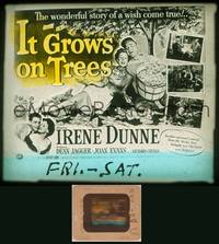 9c031 IT GROWS ON TREES glass slide '52 Irene Dunne & Dean Jagger picking money from tree!