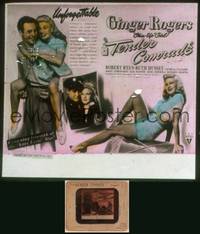 9c048 TENDER COMRADE glass slide '44 pretty Ginger Rogers Chin-Up Girl & Robert Ryan!