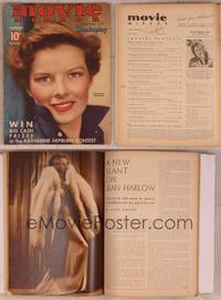 9c052 MOVIE MIRROR magazine February 1936, portrait of Katharine Hepburn by James Doolittle!