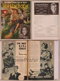 9c066 SCREEN BOOK magazine April 1939, Mickey Rooney as Huckleberry Finn, Vivien Leigh is Scarlet!