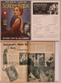 9c064 SCREEN BOOK magazine February 1939, goofy Carole Lombard goes glamorous!