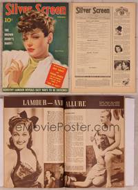 9c075 SILVER SCREEN magazine February 1942, art of sexy Gene Tierney by Marland Stone!