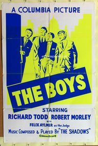 9d082 BOYS Canadian 1sh '65 Richard Todd, Robert Morley, Sidney J. Furie directed!